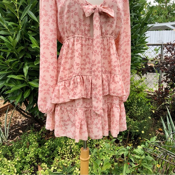 NWT F21 tie front ruffle mini dress - Picture 8 of 8